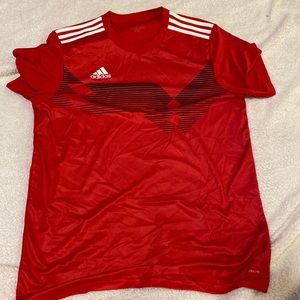 Red Adidas Tshirt, Dryfit, Large
